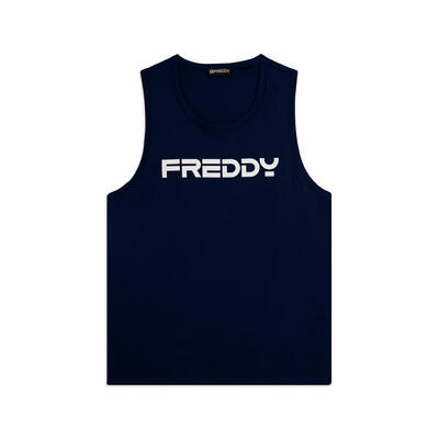 Canotta in cotone con retro vogatore e logo FREDDY