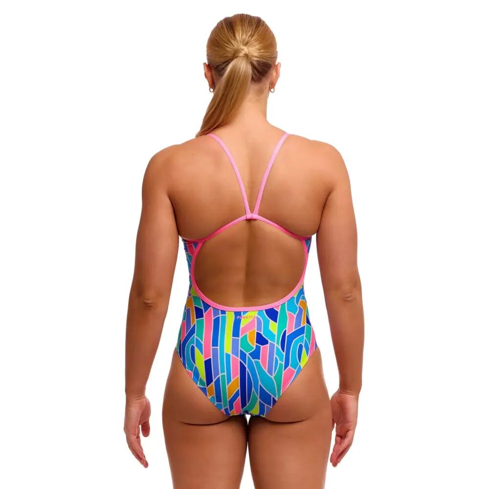 Funkita Pillared Single Strap Swimsuit - Blue/Pink 2/5