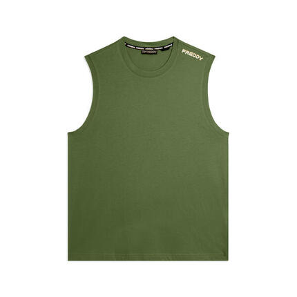 T-shirt sans manches en jersey de coton