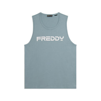 Canotta in cotone con retro vogatore e logo FREDDY