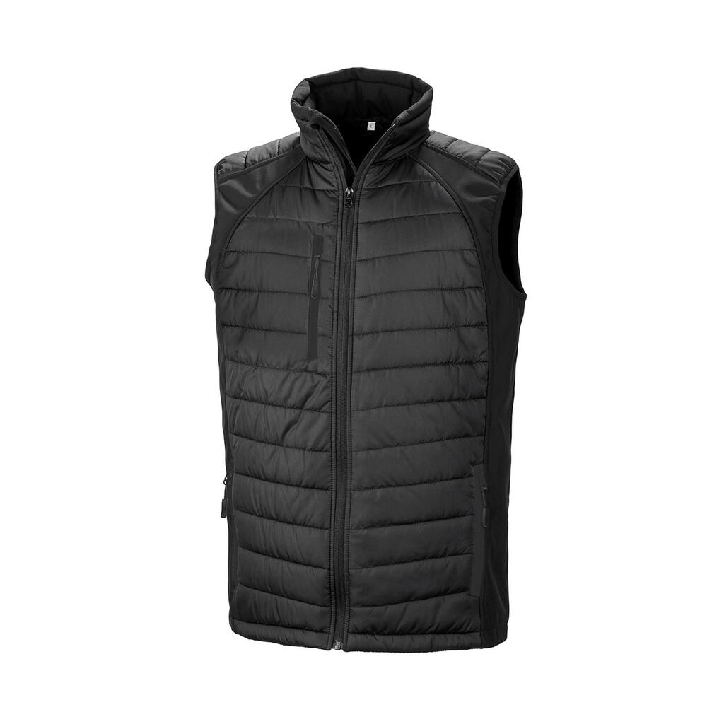 Recycled softshell sleeveless puffer jacket Result black compass