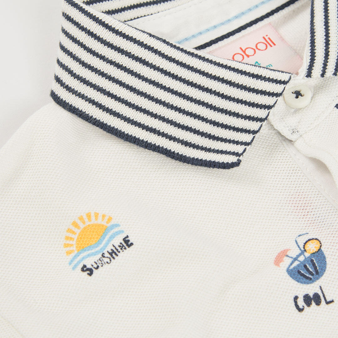 Polos de verano de tenis kids niño boboli blanco 3/4