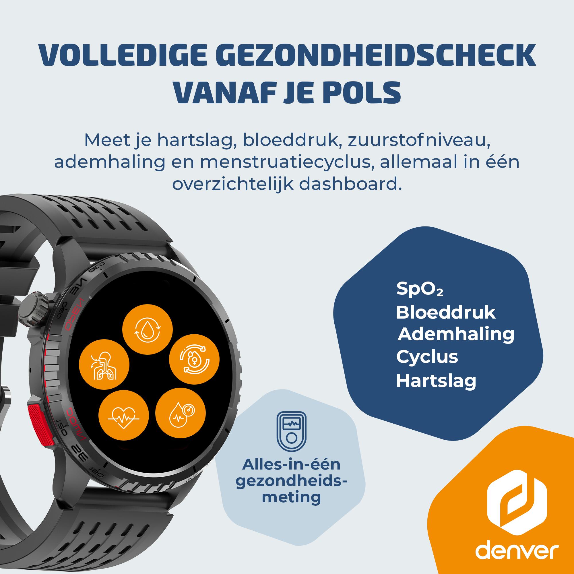 Denash Smartwatch en hoofdtelefoon, 2-in-1, 2,01 inch HD-display, bluetooth, fitnesstracker, 100 sportmodi, slaapmonitor, hartslag, compatibel met Android en iOS