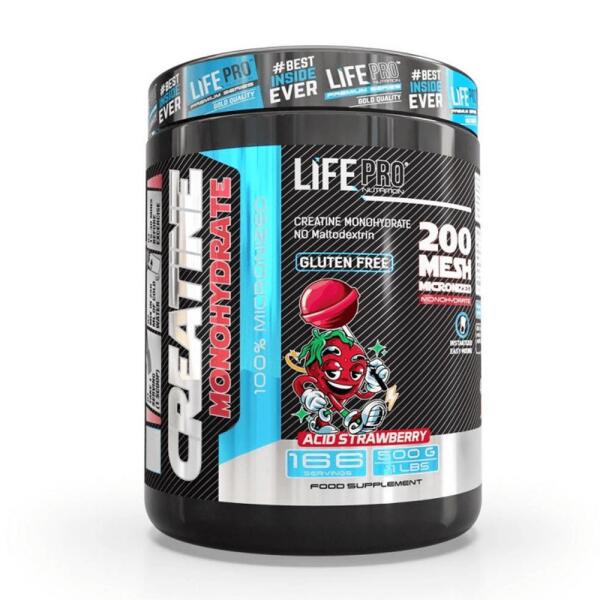 Creatine Monohydrate 200 Mesh - 500g Strawberry LifePRO