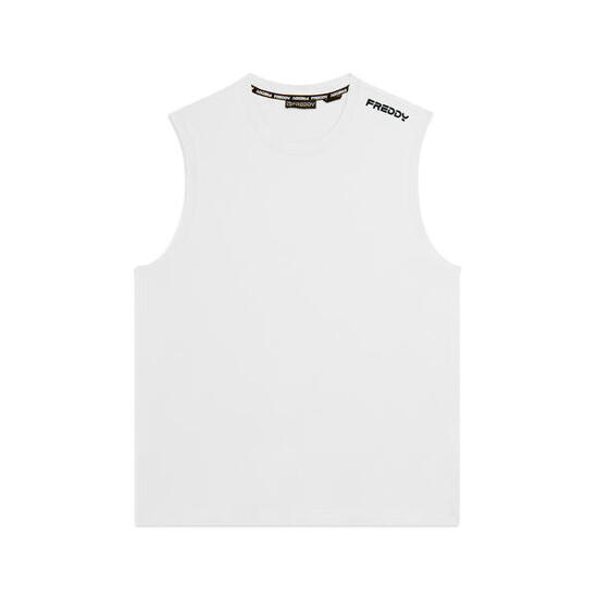 T-shirt sans manches en jersey de coton