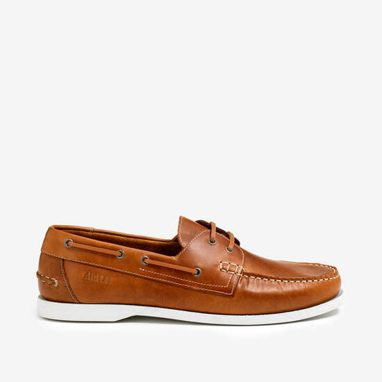 Chaussures bateau en cuir NEW NUBIL homme caramel