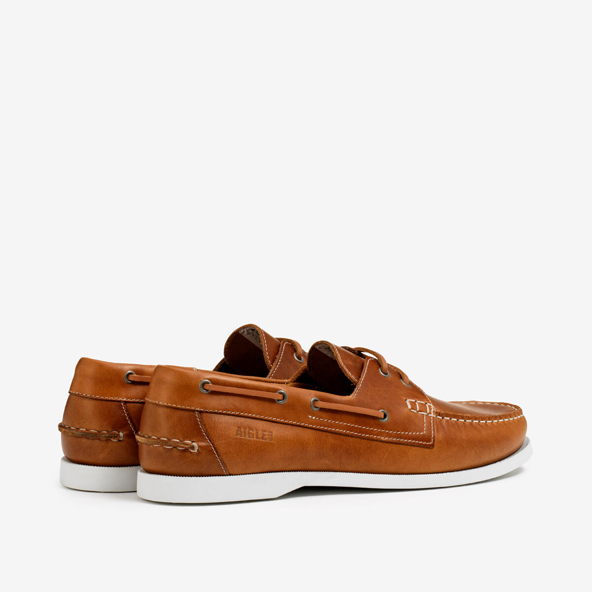 Chaussure bateau en cuir NEW NUBIL Homme Caramel 3/4