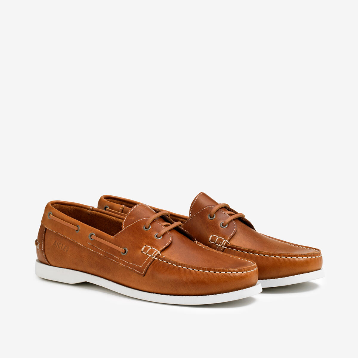 Chaussure bateau en cuir NEW NUBIL Homme Caramel 2/4