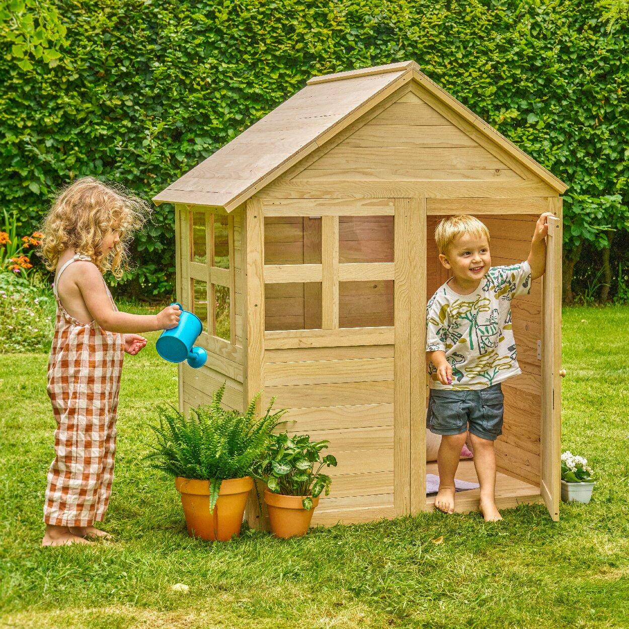 Kinderhuisje met vloer BOUTON D'OR COTTAGE bruin FSC® 2/5