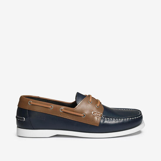 Chaussure bateau en cuir NEW NUBIL Homme Bleu marine
