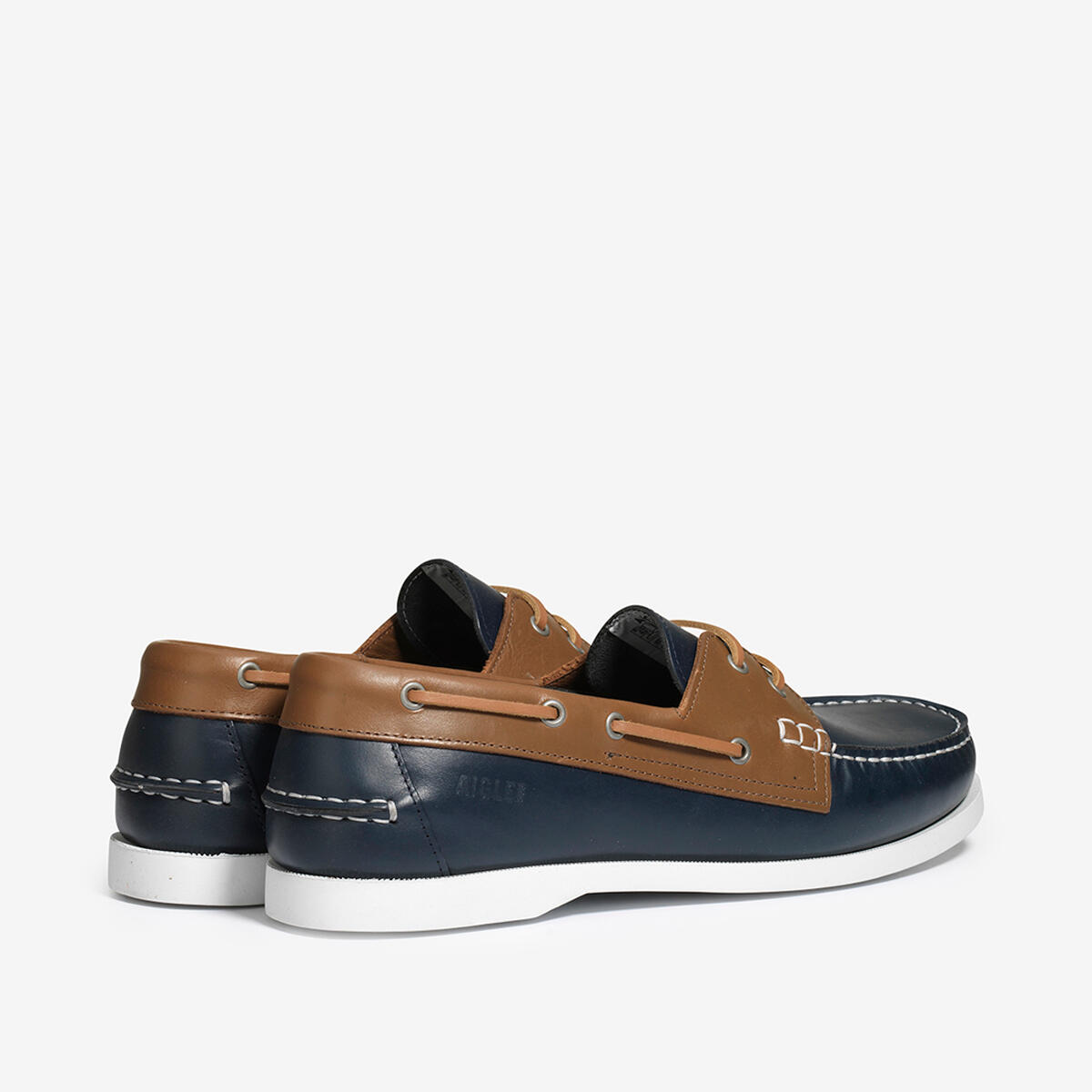 Chaussure bateau en cuir NEW NUBIL Homme Bleu marine 3/4
