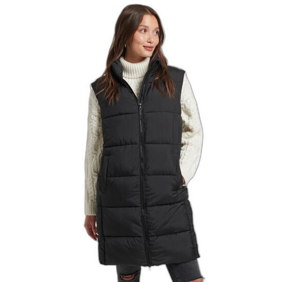 Lange ärmellose Daunenjacke mit Kapuze, Damen Superdry
