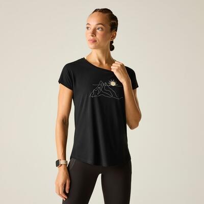Dames serenity t-shirt met korte mouwen en grafische print