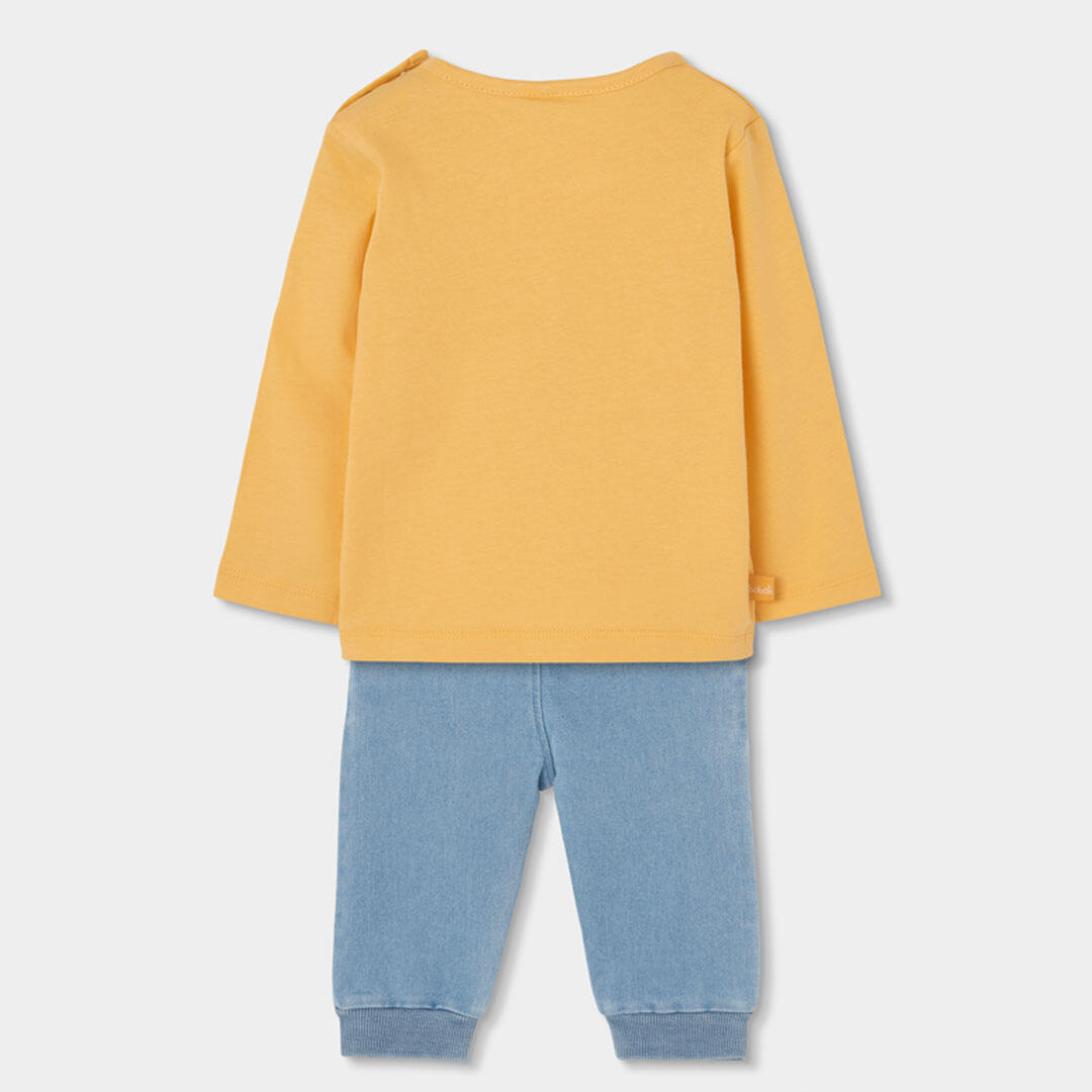 Conjuntos de verano de gimnasia bebé niño boboli amarillo 2/7