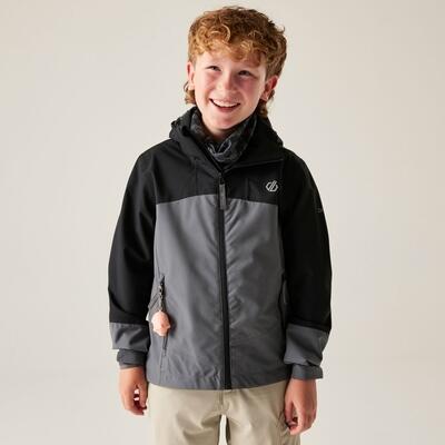 Veste imperméable à capuche à panneaux Kids Explore III