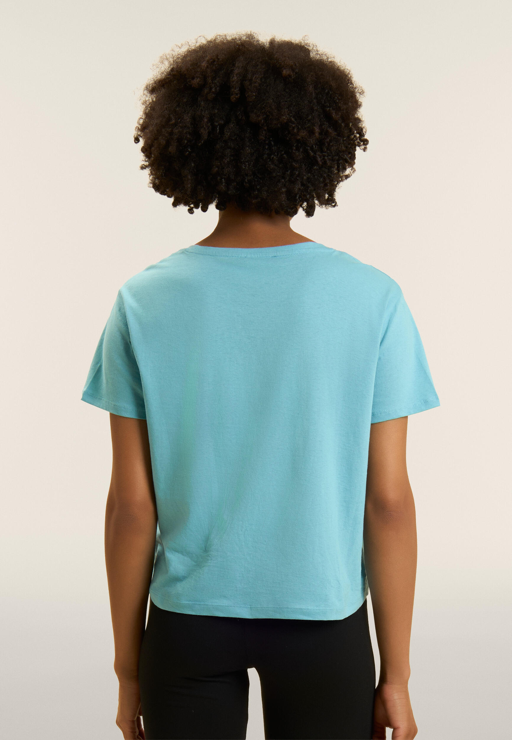 Cropped T-shirt met korte mouwen en klein FREDDY-logo 3/4