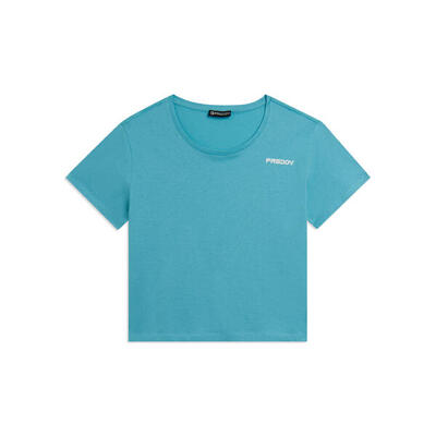 Cropped t-shirt met korte mouwen en klein freddy-logo