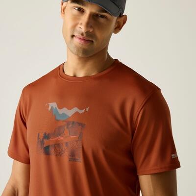 Herren Fingal Kurzarm-T-Shirt mit meliertem Grafikmuster 4/5