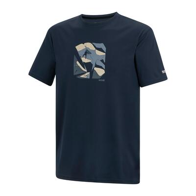 Herren Fingal Kurzarm-T-Shirt mit meliertem Grafikmuster 7/7