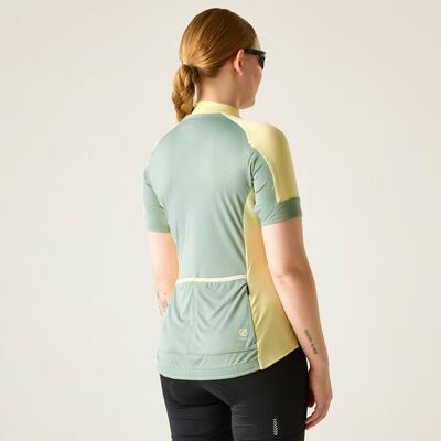 Womens Flutter Half Zip Short Sleeved Cycling Jersey T-Shirt 2/7