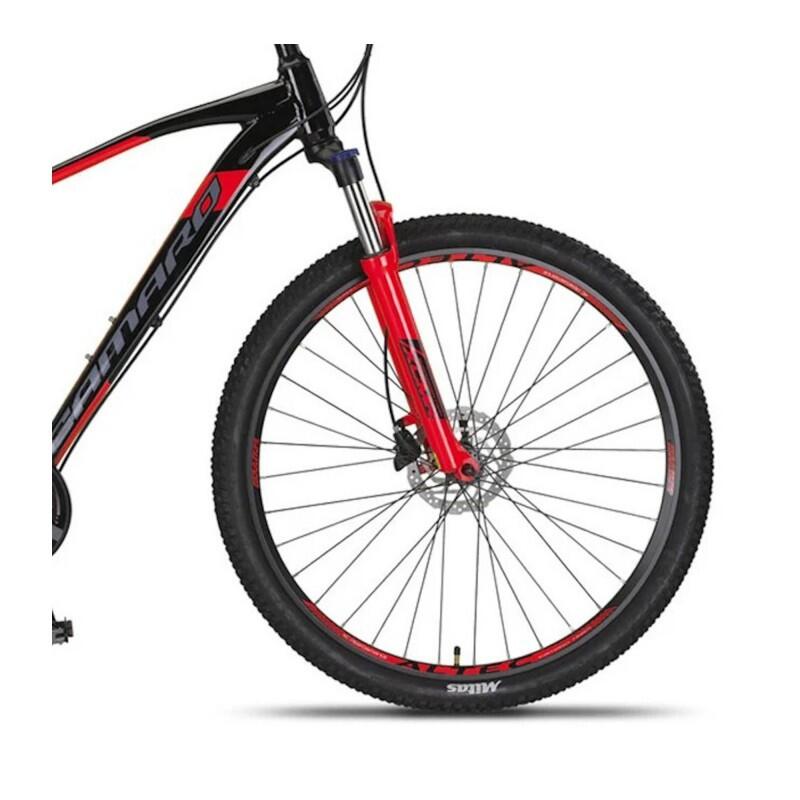 BICICLETA MTB 27,5" UMIT UMIT CAMARO ALUM. T18 Negro-Rojo hydr 2/3