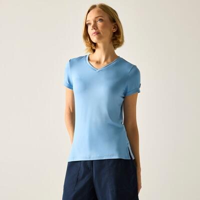 Dames elkie t-shirt met v-hals en korte mouwen