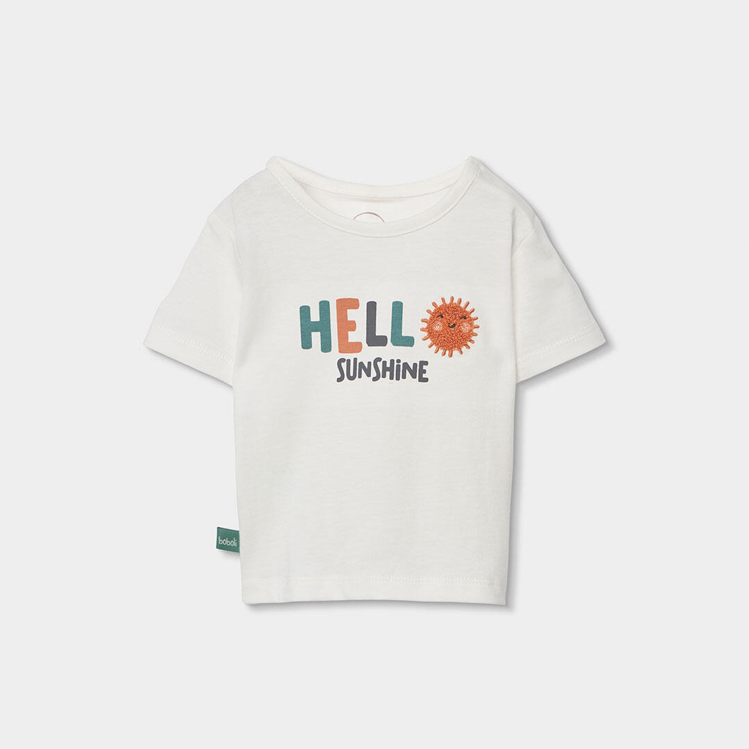 Conjuntos de verano de gimnasia bebé niño boboli blanco 3/7
