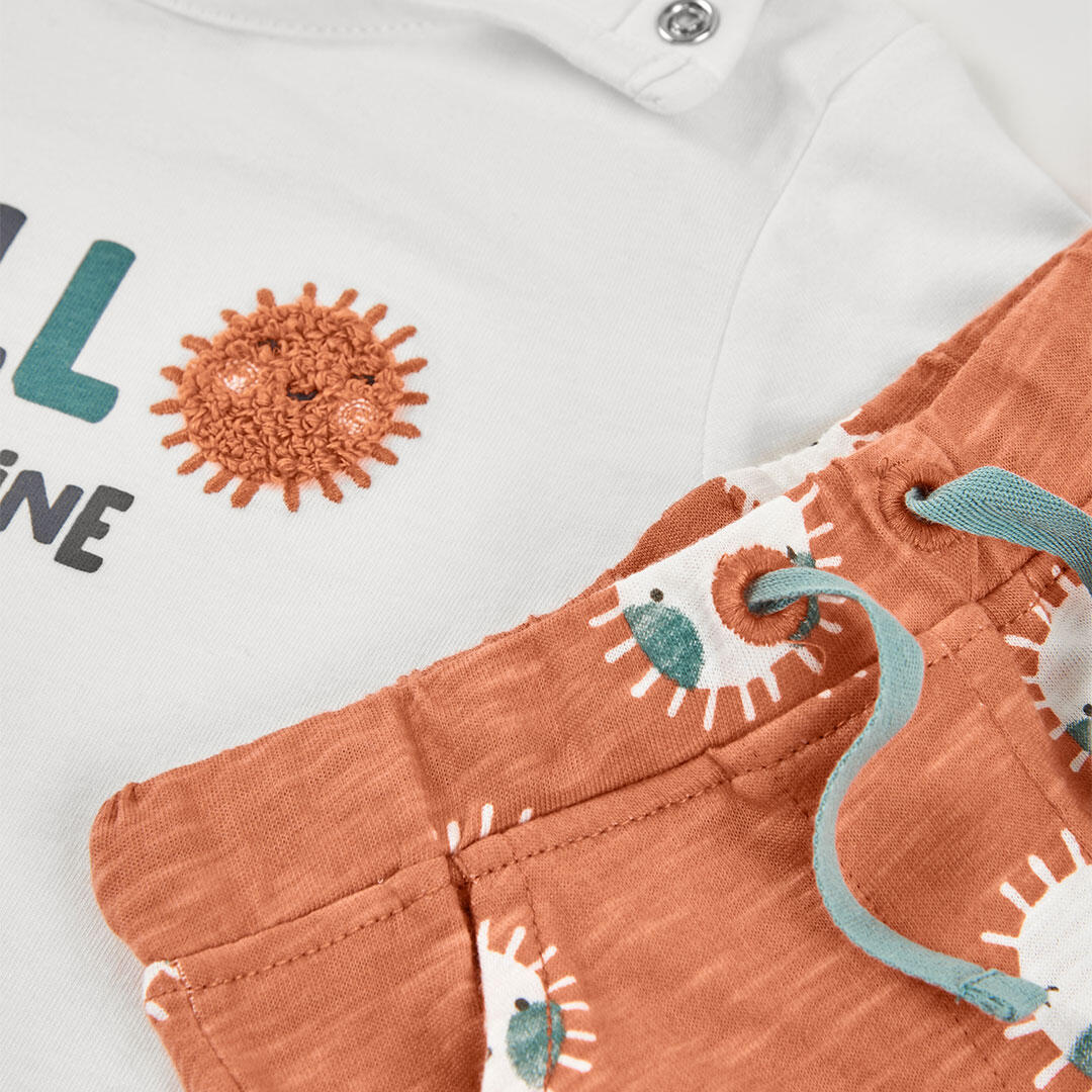 Conjuntos de verano de gimnasia bebé niño boboli blanco 7/7