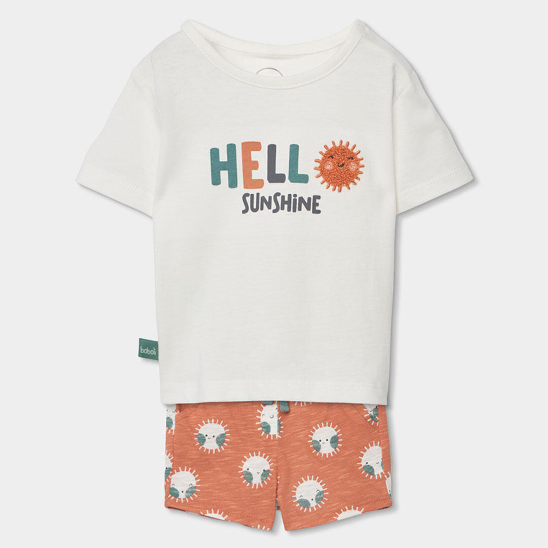 Conjuntos de verano de gimnasia bebé niño boboli blanco 1/7