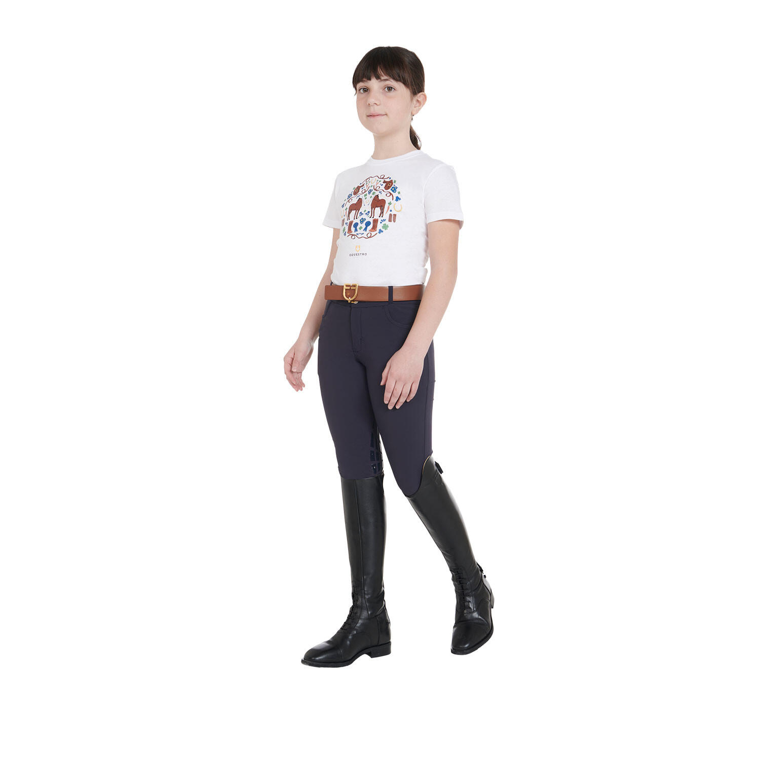 Pantalon d'équitation unisexe enfant en tissu technique 7/7
