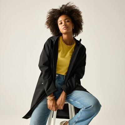 Veste imperméable à capuche longue Levita pour femme