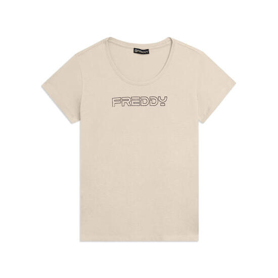 T-shirt Manica Corta con Logo FREDDY in Outline Glitter