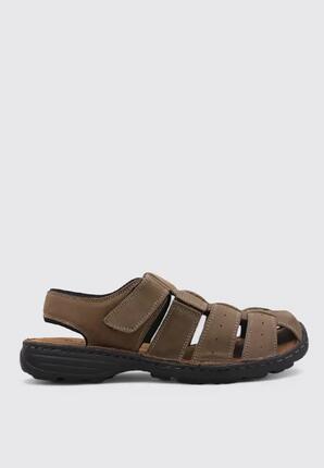 Sandale homme - Surf - Plate en cuir - PRAECOX - Marron cuivré