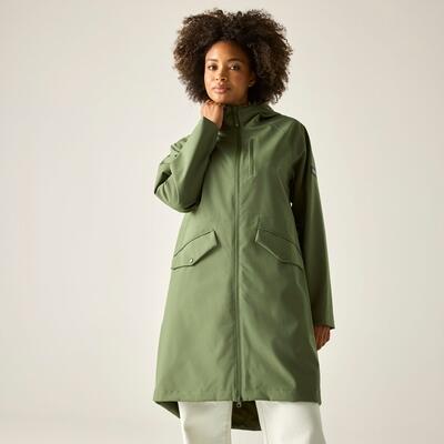 Levita Damen-Longline-Kapuzen-Regenjacke 3/7