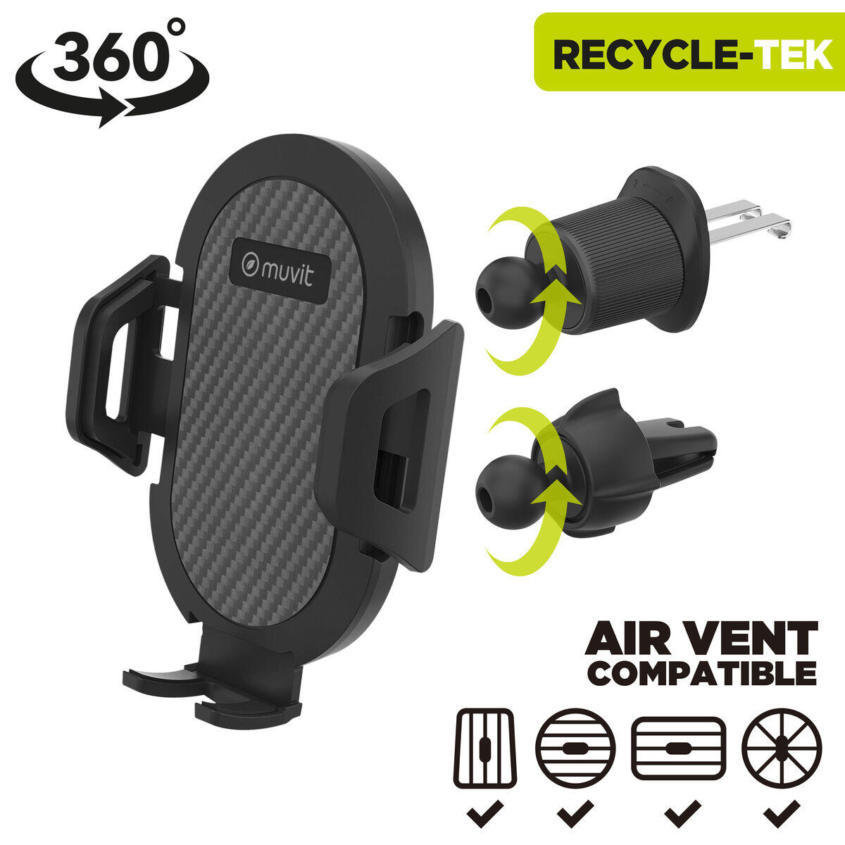 Soporte para Coche MUVIT MCCHL0033 Negro 2/5