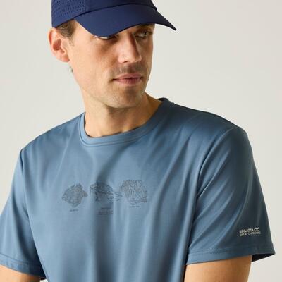 Herren Fingal Kurzarm-T-Shirt mit meliertem Grafikmuster 4/7