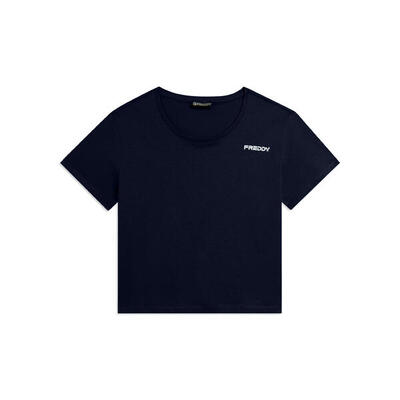 Cropped t-shirt met korte mouwen en klein freddy-logo