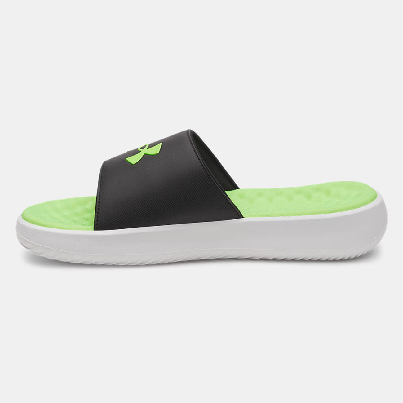 Claquette UA Ignite Pro 8 Fixed Strap Under Armour Noir, blanc et vert fluo 4/5