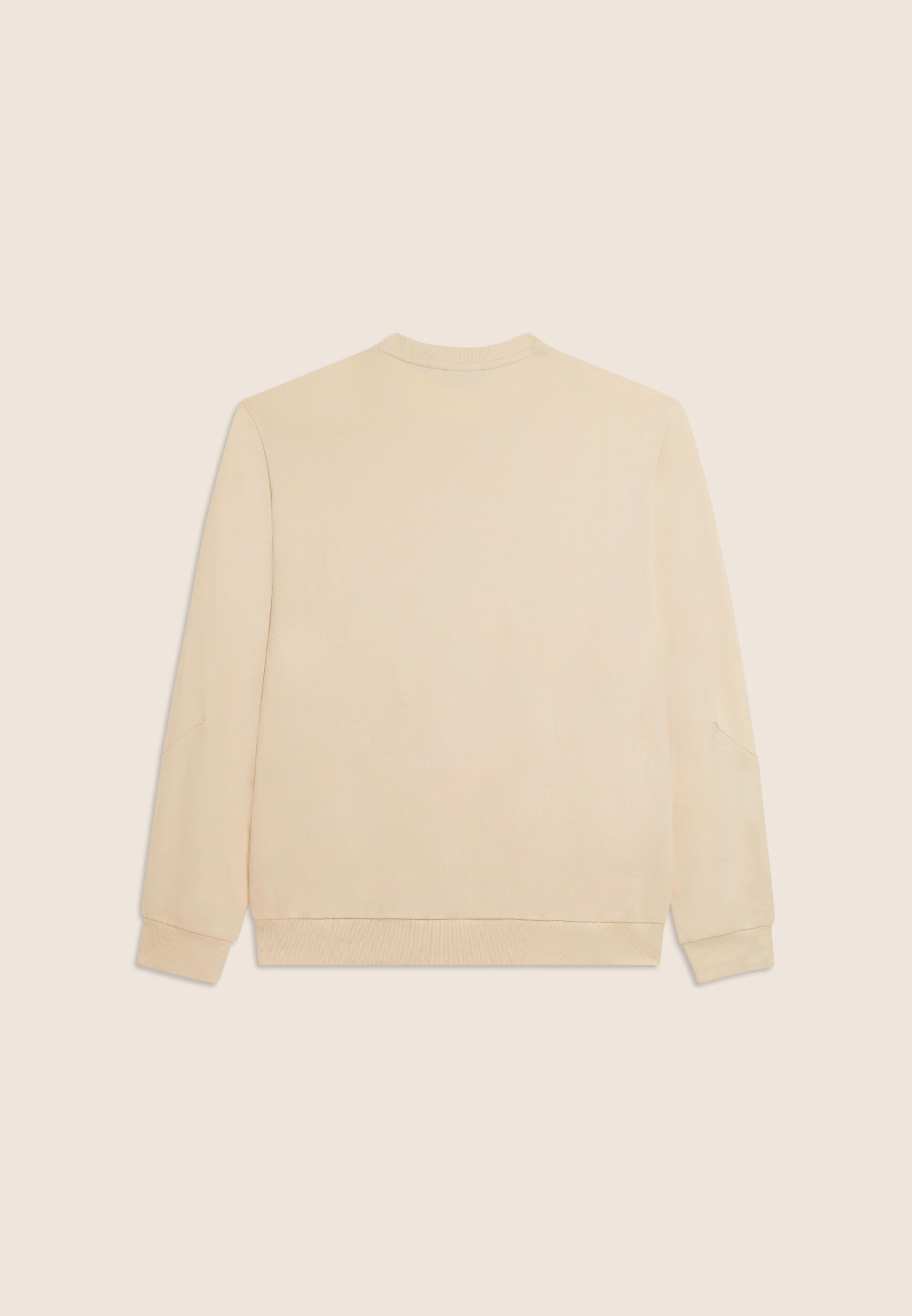 Felpa girocollo in cotone con inserto logato sulle maniche 4/4