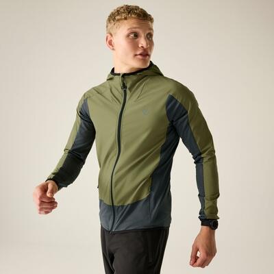Heren endurance windbestendige waterafstotende stretch midlayer met capuchon