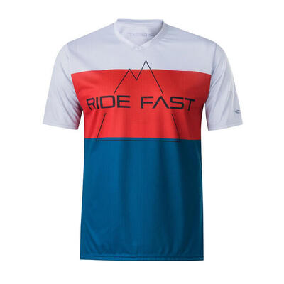 Fietsjersey hills ride fast, blauw
