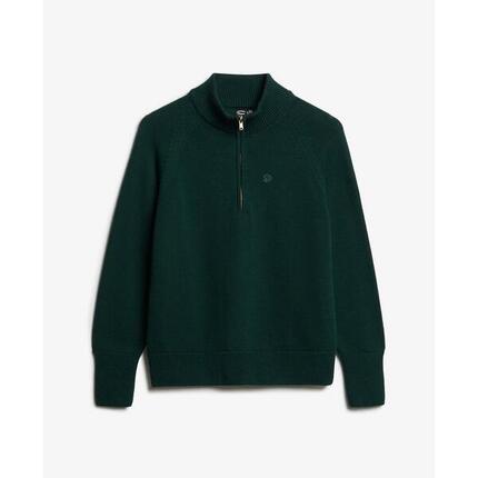 Pull classique à col zippé coton femme Superdry