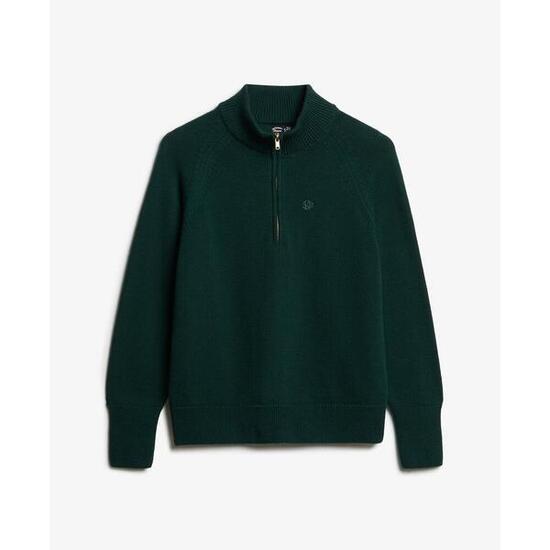 Pull classique à col zippé coton femme Superdry