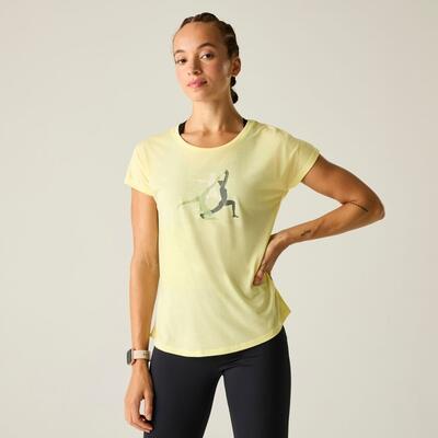 Dames serenity t-shirt met korte mouwen en grafische print
