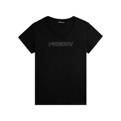 T-shirt Manica Corta con Logo FREDDY in Outline Glitter