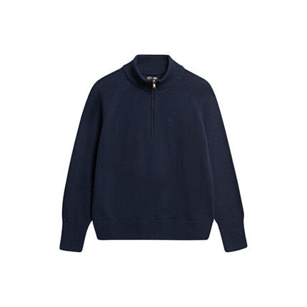 Pull classique à col zippé coton femme Superdry