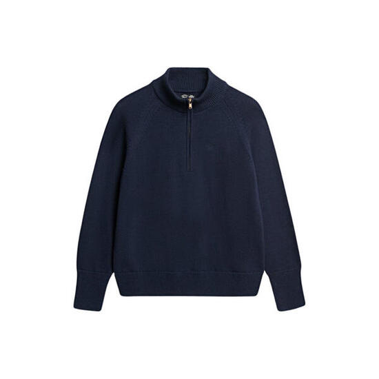 Pull classique à col zippé coton femme Superdry