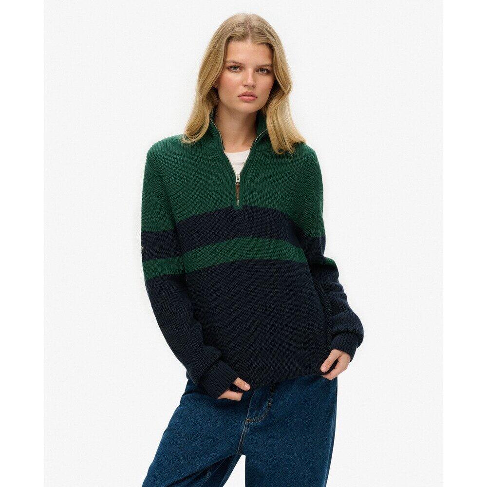 Pull oversize rayé en coton à col zippé femme Superdry Classic 3/6