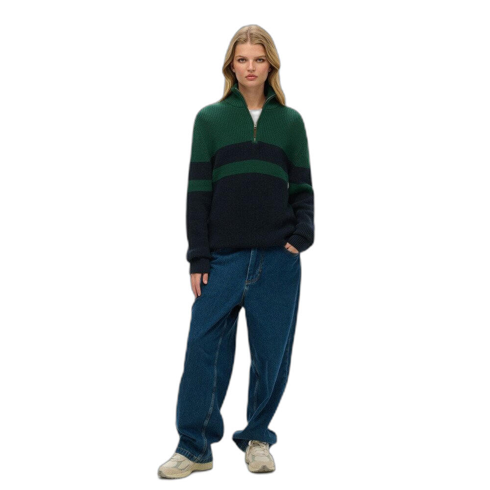 Pull oversize rayé en coton à col zippé femme Superdry Classic 2/6