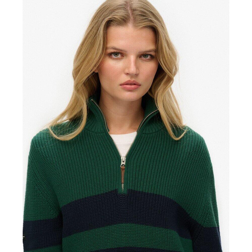 Pull oversize rayé en coton à col zippé femme Superdry Classic 5/6